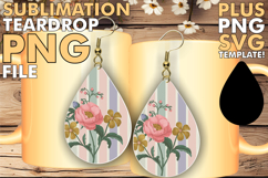 Sweet Teardrop EARRINGS Ideas PNG, Gold Flower Product Image 1