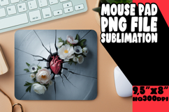 Joyful Mouse Pad PNG Design, 3D Heart Product Image 1