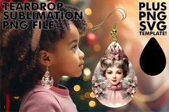 Bold Teardrop Earrings Sublimation, Christmas Product Image 1