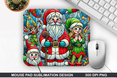 Santa Mouse Pad Sublimation, Christmas Mouse Pad PNG Design Product Image 1