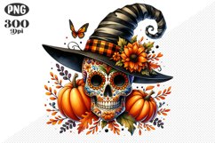 Halloween Skull Sublimation - Clipart PNG Design Product Image 1