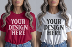 Christmas Gildan18000 Couple Mockup , Couple mockup Product Image 1