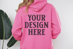 Pink Gildan 18500 Hoodie Sweatshirt Mockup, Unisex Hoodie Product Image 1