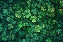Field of green clover plants growing wildly Product Image 1