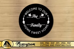 Family Monogram SVG PNG EPS DXF Farmhouse Monogram Wreath Product Image 4