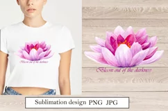 Lotus watercolor Flower, Watercolor Sublimation Design png Product Image 3