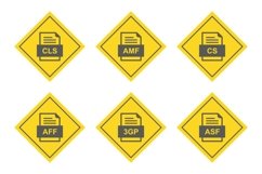 Set Of File Formats Icons Product Image 1