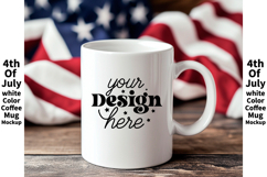 4th of July white 11oz blank coffee mug mockup Product Image 1