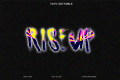 Editable RISE UP Text Effect with Vibrant Colors on Black Product Image 1