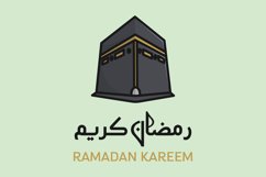 Ramadan Kareem Islamic background with Kaaba Mosque vector. Product Image 1