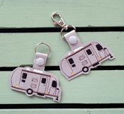 ITH Sleek and Silver Vinyl Key Fob or Bag Tag - Snap Tab Machine Embroidery Product Image 3