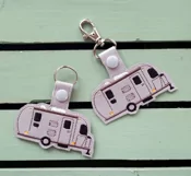 ITH Sleek and Silver Vinyl Key Fob or Bag Tag - Snap Tab Machine Embroidery Product Image 3