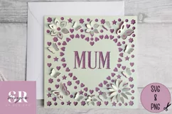 3D Floral Mum heart| Paper cutting | Mother’s Day card SVG. Product Image 3