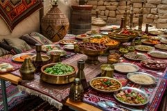 Traditional middle eastern feast spread Product Image 1