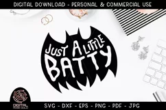 Just A Little Batty - Kids Halloween Costume SVG, Bat Design Product Image 1
