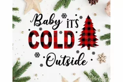 Baby It's cold Outside Svg, Buffalo plaid svg, Joy Plaid svg Product Image 1