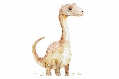 Watercolor Cute Gallimimus Dinosaur Cartoon Product Image 3