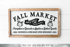 Fall Market SVG | Autumn Sign SVG | Vintage Sign SVG Product Image 1