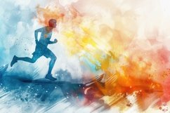 Abstract Watercolor Runner Background Wallpaper Product Image 1
