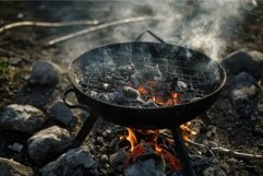 Powdery Ashes after barbecue. Generate ai Product Image 1