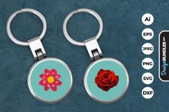 Pixel Flower Keychain Product Image 1