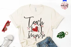 Teach love inspire - Teacher SVG EPS DXF PNG Product Image 2