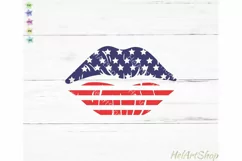 Patriotic Lips SVG, 4th of July SVG, Independence day SVG Product Image 2