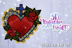 3D Heart svg Layered Milagros hearts 03 SVG Product Image 1