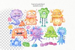 Watercolor Monsters Clipart - PNG Files Product Image 2