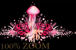 watercolor clipart, pink, coral, starfish, jellyfish, seashe Product Image 5