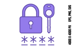 Colored Password Icon Product Image 1