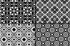 Black and White Moroccan Digital Paper Pack / Ethnic Tribal Geometric Ornamental Digital papers / Moroccan backgrounds / Scrapbooking paper Product Image 2