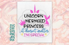 Unicorn Mermaid Princess Gold Horn iron on SVG Cutting file Product Image 2