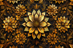 Golden Flowers Background Wallpaper Product Image 1