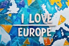 I Love Europe Background Wallpaper Product Image 1