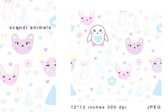 Scandi Animals Digital Paper. Baby Animals Seamless Pattern Product Image 1