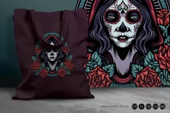Beautiful Girl Mexican Calavera Catrina SVG Illustrations Product Image 3