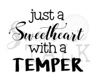 Just a Sweetheart with a TEMPER-svg,dxf,png,jpg, Instant Digital Download Product Image 1