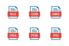 Set Of File Formats Icons Product Image 1