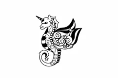Papercut Sea Horse Unicorn Pony Templates, Paper Craft Art Product Image 6