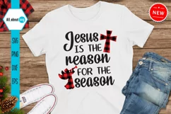 Jesus Is The Reason For The Season Svg, Buffalo Plaid Svg Product Image 1