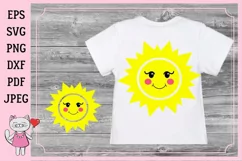 Sun svg, Sun clipart, Cute sun svg file, Sun face svg Product Image 2