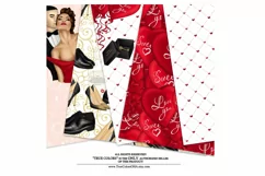 Valentines Day Couple Love Digital Paper Red Dress Girl Fash Product Image 4