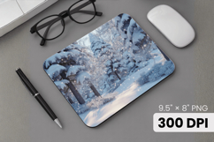 Winter Wonderland Snowflake PNG, Icy Tree Mouse Pad Design Product Image 1