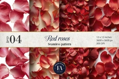 Rose Petals Pattern digital papers - Rose Flower Pattern Product Image 1