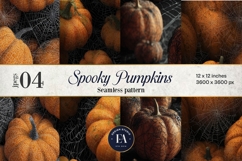 Spooky Pumpkin Pattern, Autumn Pumpkin Digital Paper Product Image 1