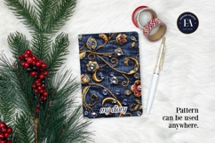 Navy Crystal Embroidery | Luxury Denim Fabric Texture Product Image 4