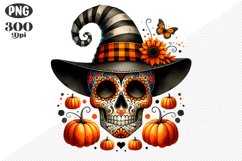 Halloween Skull Sublimation - Clipart PNG Design Product Image 1