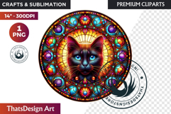 Autumn Thanksgiving Stained Glass PNG, Fall Pumpkin clipart Product Image 1