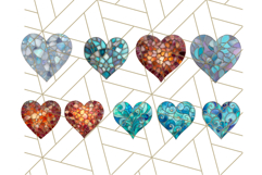 Stained Glass Heart PNG Clipart in Pastel and Bright Colors Product Image 2